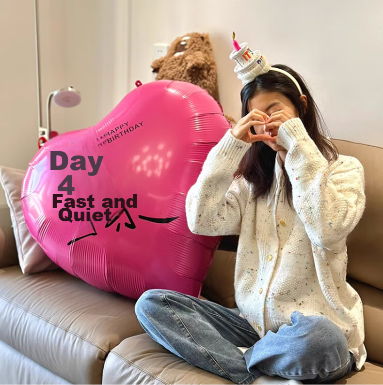 Duomeiyi Heart-Shaped Aluminum Foil Balloon for Birthday Party Decoration, Boy Girl Wedding Anniversary Party Decorations, Rose Red Happy Birthday 4