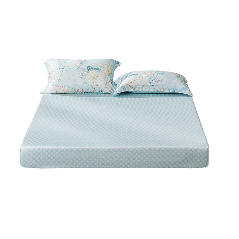 FUANNA 60s Lyocell Tencel Cooling Single Fitted Sheet Cover, Summer Bare-Feel Mattress Protector, 180*200cm, Blue