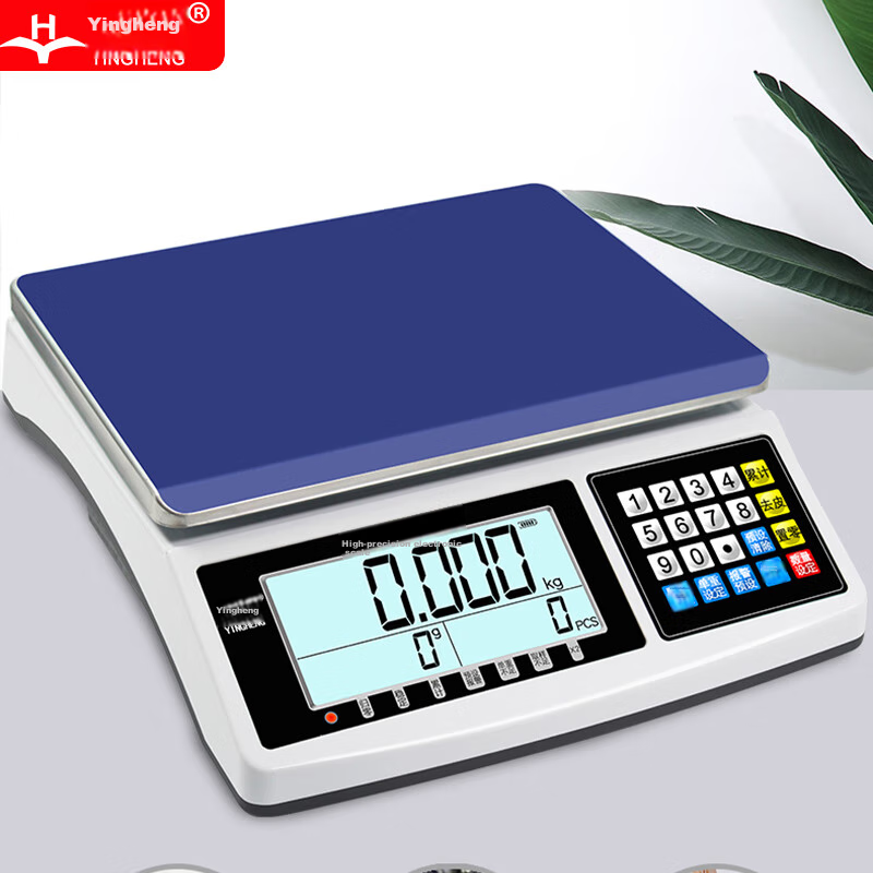 Yingheng High-Precision Electronic Scale, Platform Scale with Precise Counting Function, Weighing Precision Scale, Desktop Scale, Industrial Scale, 15kg Capacity, 0.1g Accuracy