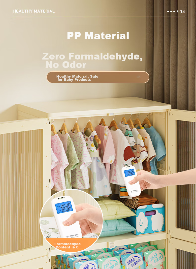 Jiekou, No-Installation Children's Wardrobe, Clothes Storage Cabinet, Foldable Simple Cabinet for Babies And Infants, Storage Cabinet 5