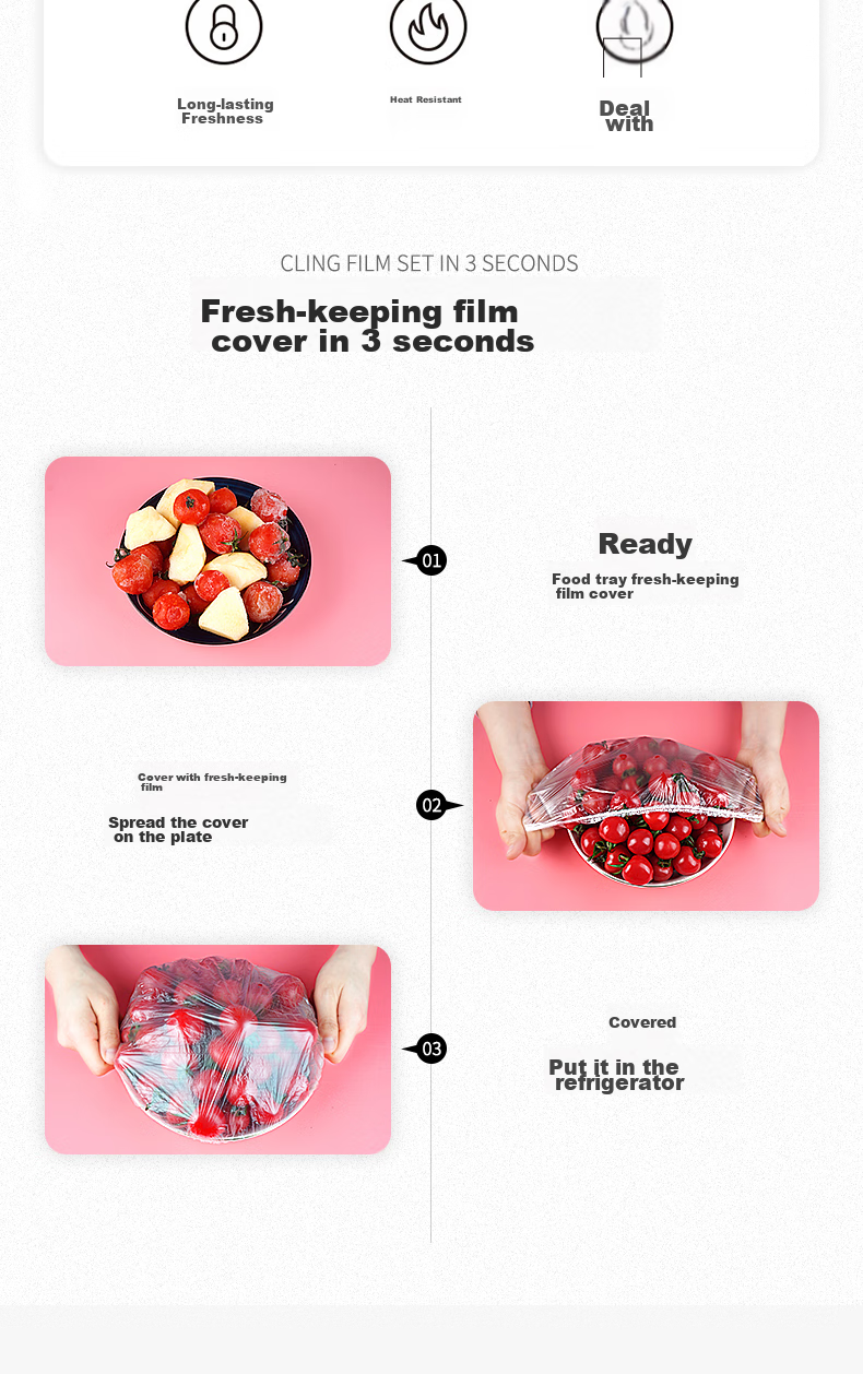 Sodolike Shangdao Food-Grade Fresh-Keeping Covers 300 Disposable Drawstring Thickened Kitchen Self-Sealing Bags Durable 2