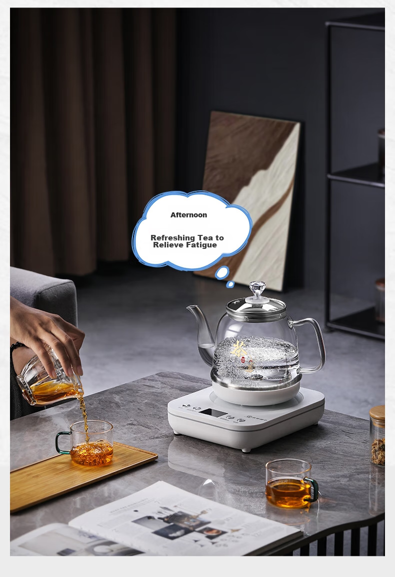 FUNORK Fully Automatic Electric Kettle with Water Pump, Glass Water Boiler for Tea Table, Integrated Tea Table And Coffee Table, Heat Preservation Tea Brewing Set, Electric Tea Stove RY-D2 White 1L 13