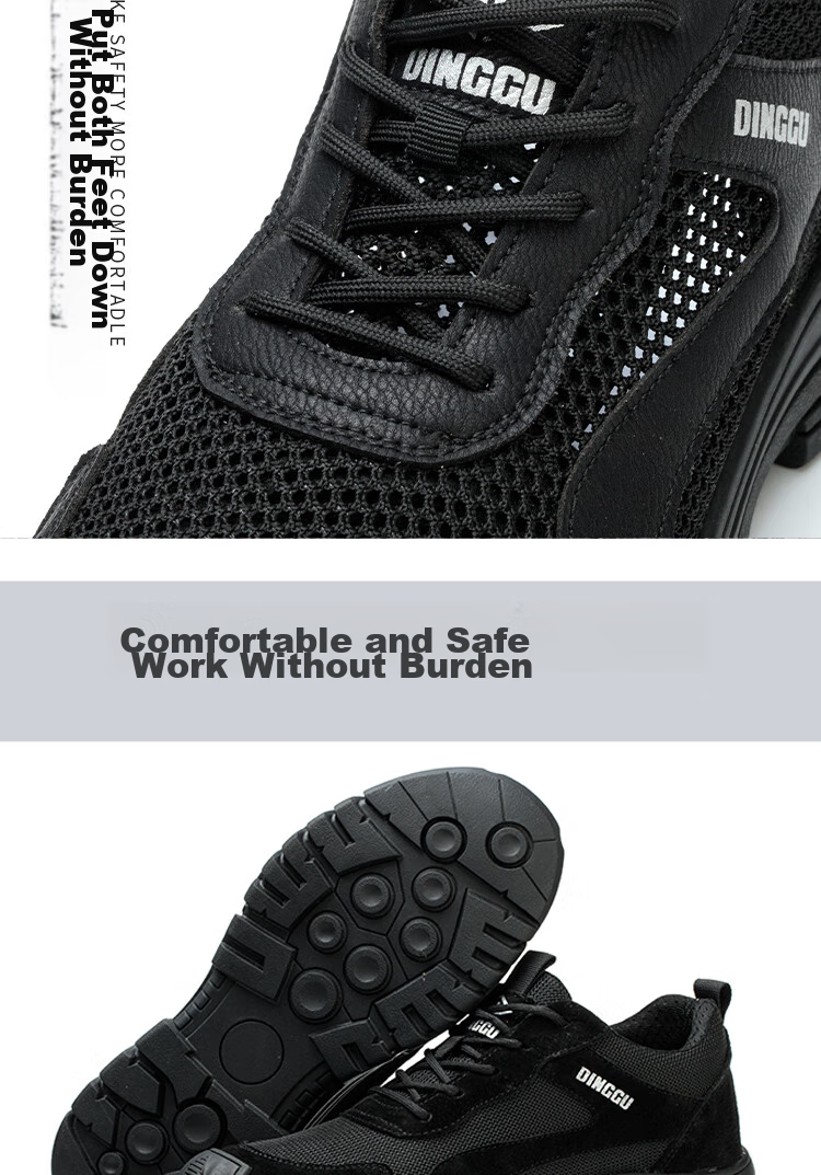 Dinggu Safety Shoes for Men, Anti-Smashing And Puncture-Resistant Steel Toe Work Boots, All Seasons, 1113heiW40 11
