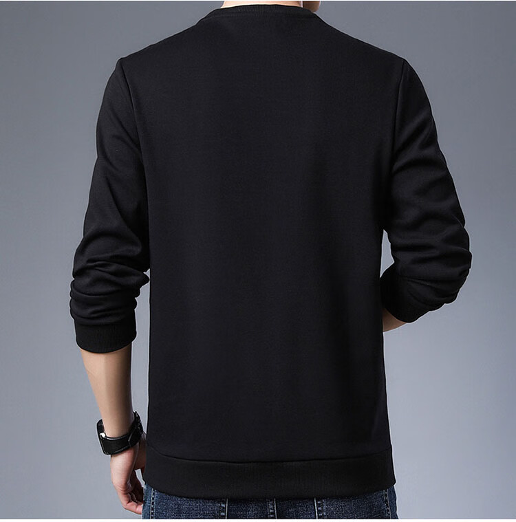 JEEP SPIRIT Men's Sweatshirt, Autumn And Winter Long-Sleeve T-Shirt, Men's Casual Outerwear, Black, Size M 8