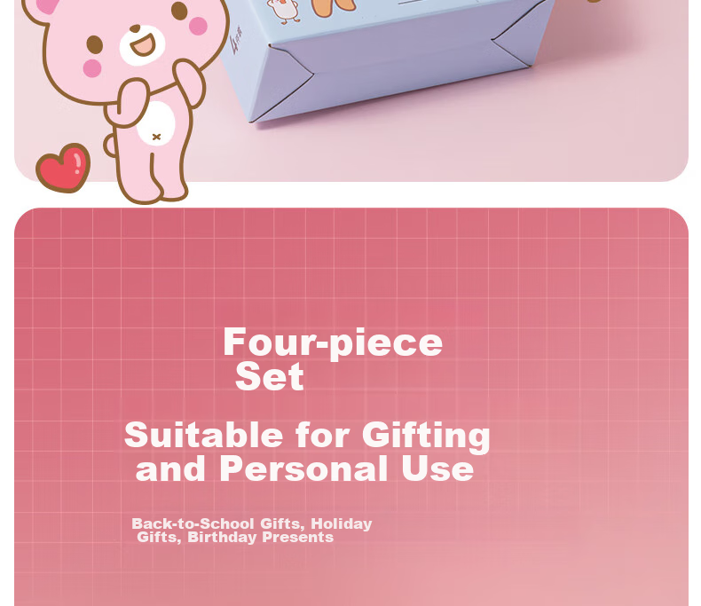 Deli Mengyi Series Student Stationery Gift Box Set for Grades 1-2, Including Pencil, Eraser, Pencil Sharpener, Grip Holder, Exam Supplies, Back-To Essentials, Birthday Gifts for Boys And Girls, 17 Pieces 3