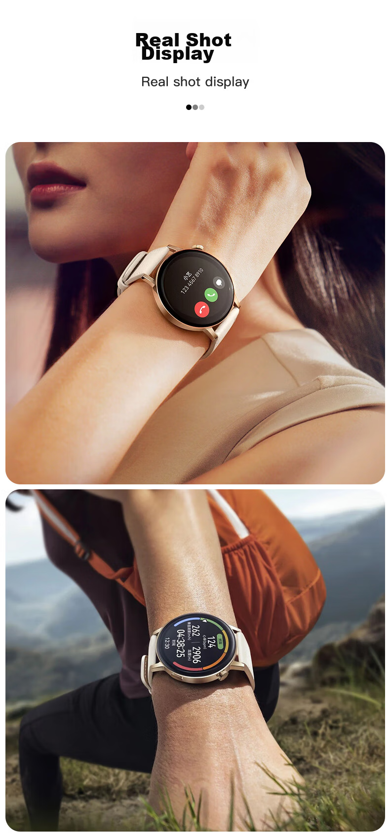 Weiqiantu Leather Watch Strap Compatible with Huawei Watch GT3/GT2/42MM GT3Pro/20mm, Women's Style, Universal for 42/43mm Watch Faces [Elegant White] 7