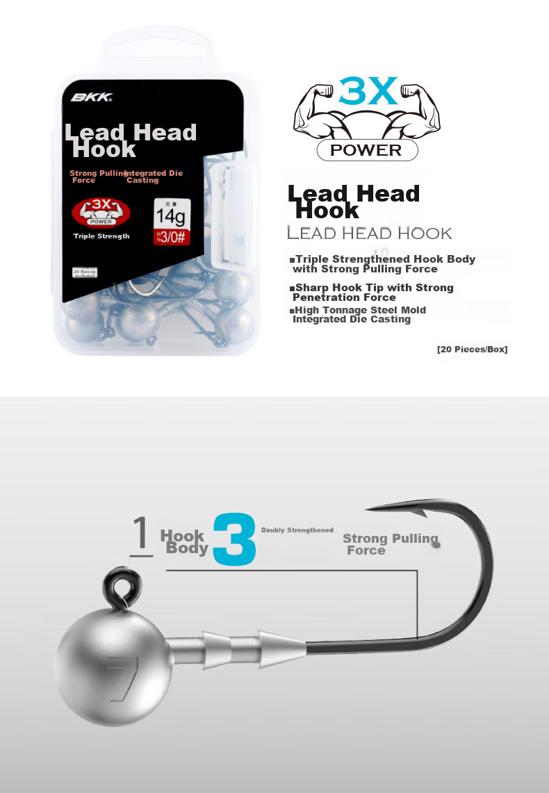 BKK Triple Reinforced Lead Head Hook Lure Soft Bait Hook Curved Shank Hook Anti-Snagging Bottom Hook for Bass And Mandarin Fish Fishing 1