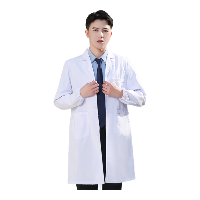 Artiya Long Sleeve White Lab Coat XL Elastic Customizable Chemical Experiment Workwear Safety Uniform