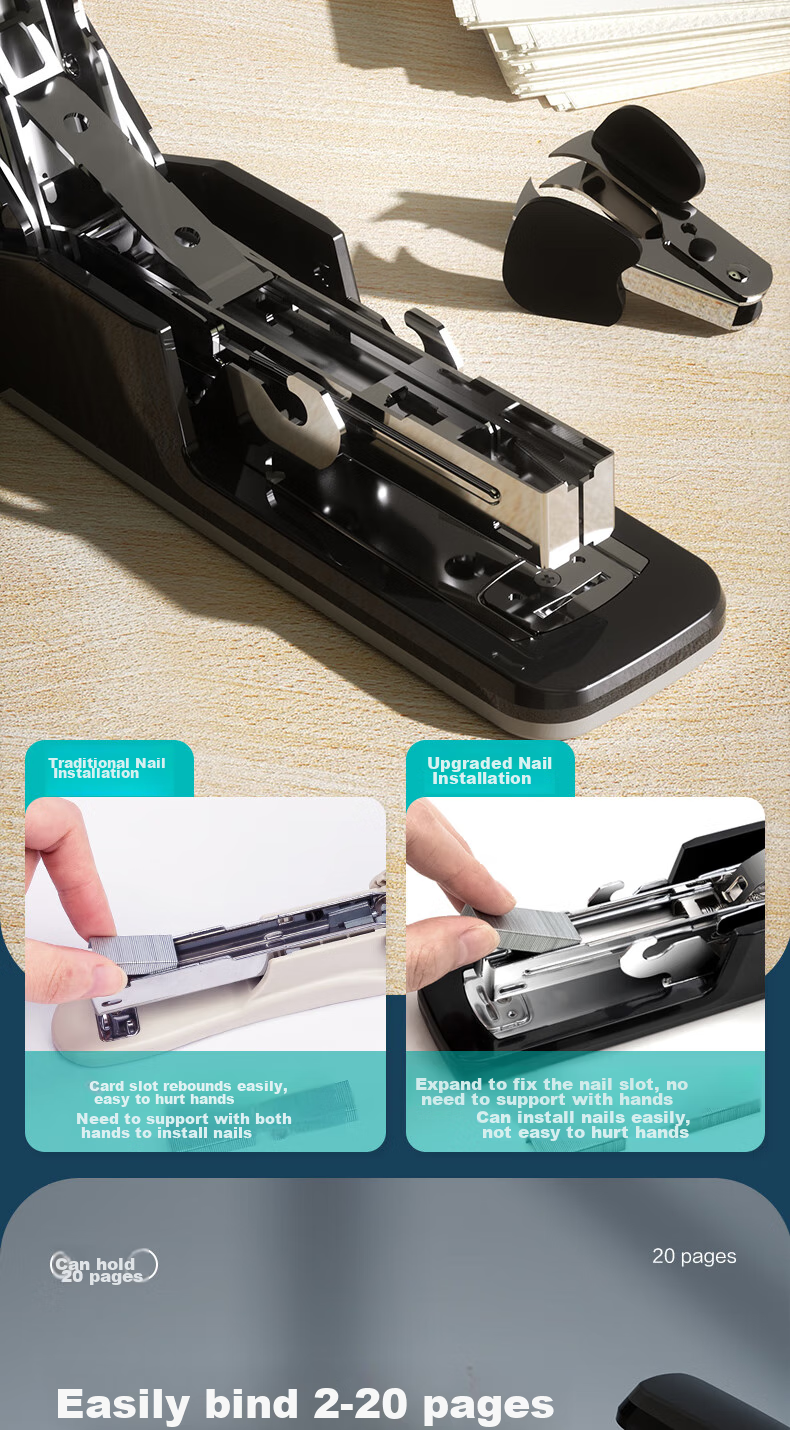 Deli [Super Popular] Effortless Stapler Combo Set (Stapler, Staple Remover, Staples) Compatible with #12 Staples, Office Supplies, 34477 2