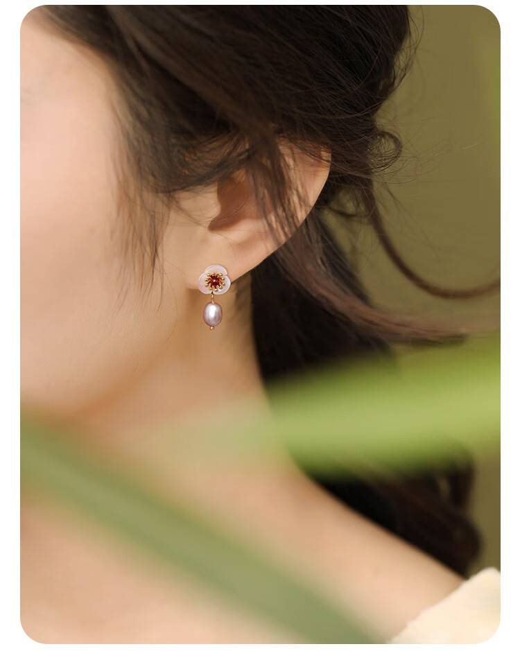 Fenghuangniepan Freshwater Pearl Earrings for Women, Elegant Stud Earrings with Niche Design, Earrings for Girlfriend's Birthday Gift 12