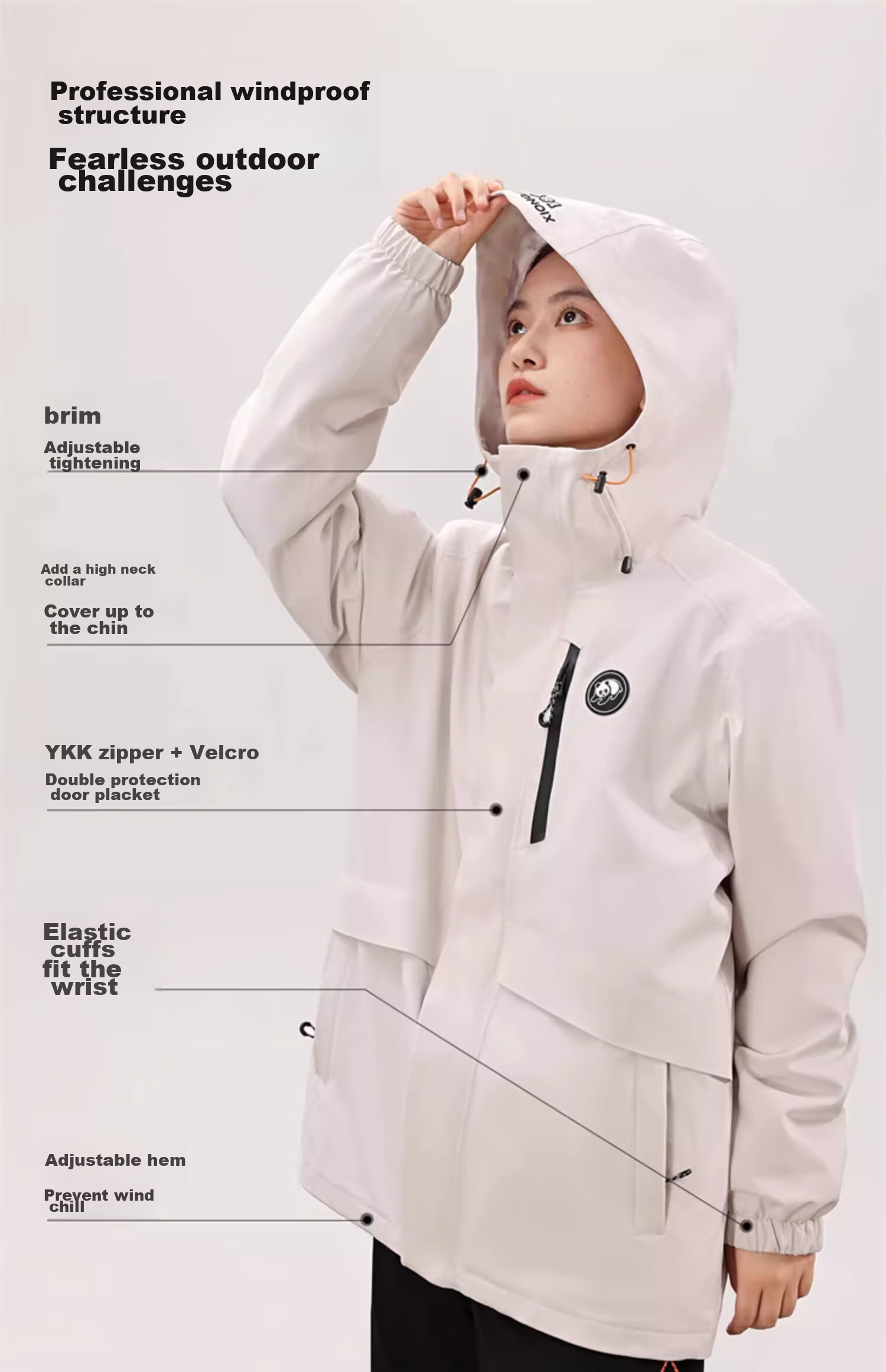 CAMEL Panda Three-In Outdoor Waterproof And Windproof Jacket for Men And Women, Autumn And Winter Hiking And Mountaineering Coat 1641 13