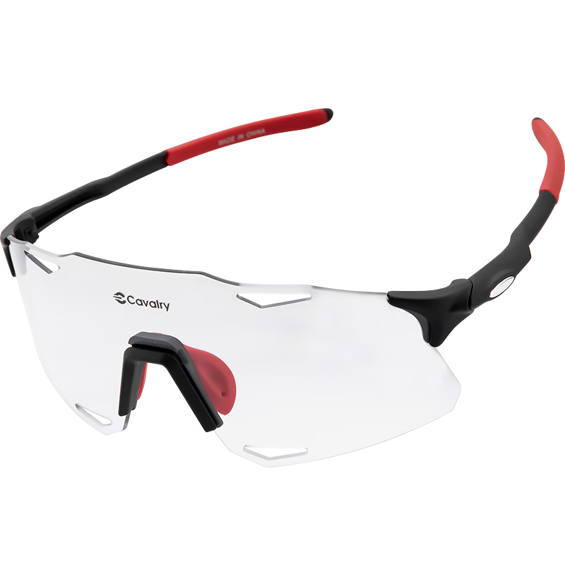 CAVALRY Cycling Photochromic Sunglasses for Men And Women, Outdoor Running Goggles Equipment for Road Bikes, Red And Black
