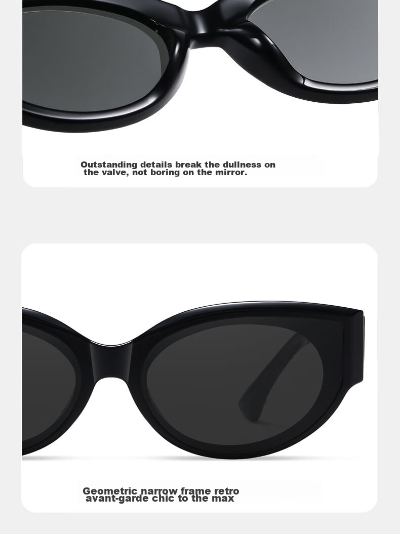 Cuntiandaofu Cat Eye Sunglasses, Sunglasses, Polarized UV Protection Sunglasses GM Sunglasses for Women, Korean Style, Black Frame with Black Lenses 14