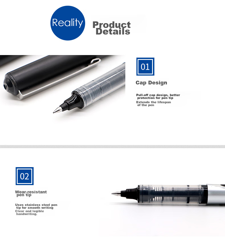 BAOKE BK110 0.5mm Black Rollerball Pen with Bullet Tip for Students' Exams, Gel Ink Pen, Signature Pen, Liquid Ink Pen, 12 Pens/Box 8