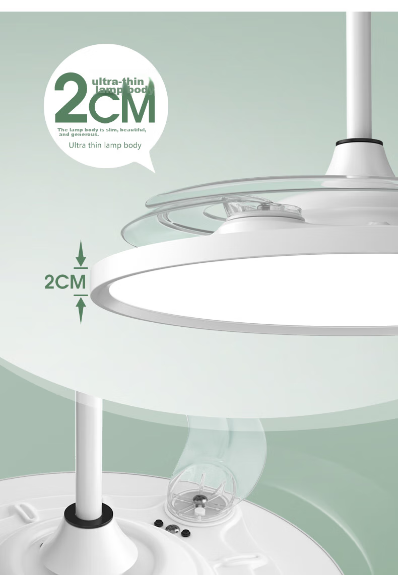 MICOE Ceiling Fan Light, Puli Eye Protection, Invisible Blades, Remote Control Dimming, Zhongshan Lighting Fixture with Installation Included - Lingxiao 5