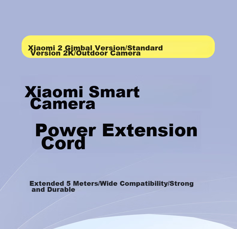 Masentek Power Extension Cable for Xiaomi 2 Cloud Version, Standard Outdoor Surveillance Camera Power Extension Cord, Extended USB to Type-C Charging Data Cable, Extra Long 5 Meters 1