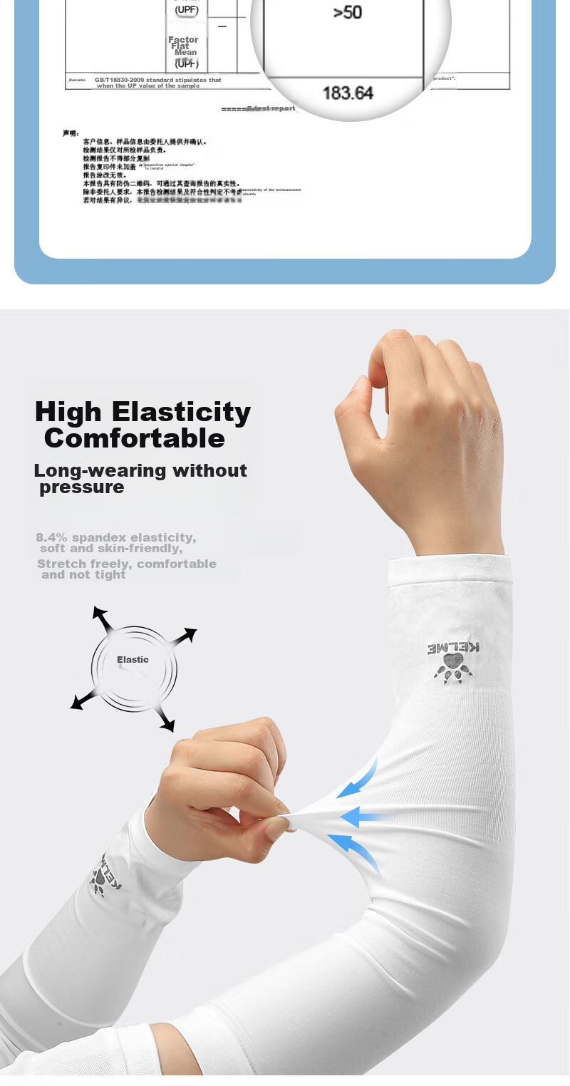 KELME Ice Sleeves, Sun Protection Arm Sleeves for Men And Women, Ice Silk Arm Sleeves for Cycling, UV Protection, Fishing, Driving, Cycling Arm Guards, Basketball Sleeves 3