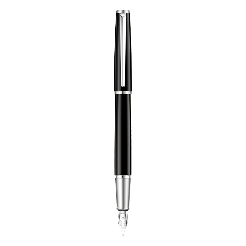 Bernard Shaw Mid-Autumn Festival And National Day Gift Fountain Pen, High-End Luxury [Starry] Obsidian Black Silver Single Pen Gift Box, Premium Business Office Signing Pe