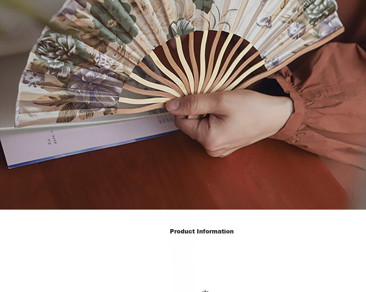 Jidu Space Traditional Chinese Folding Fan Silk Bamboo Fan Birthday Gift Hanfu COS Photography Dance Prop Crane Whisper Pavilion 3