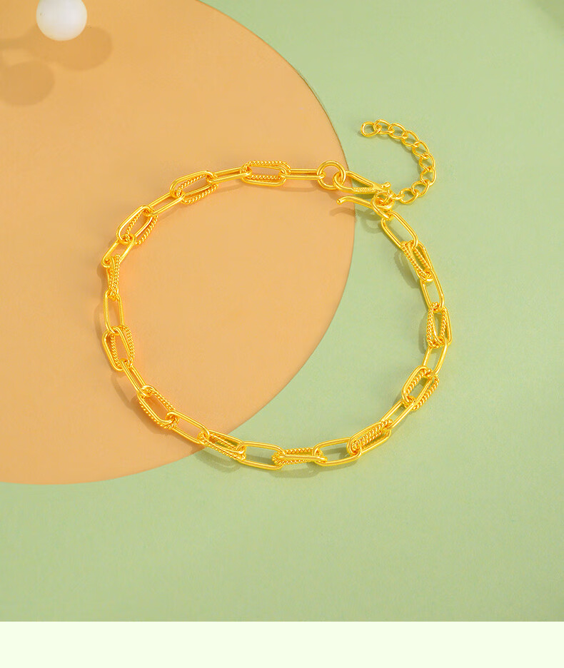 萃华金店黄金手链环环相扣足金女链约699克