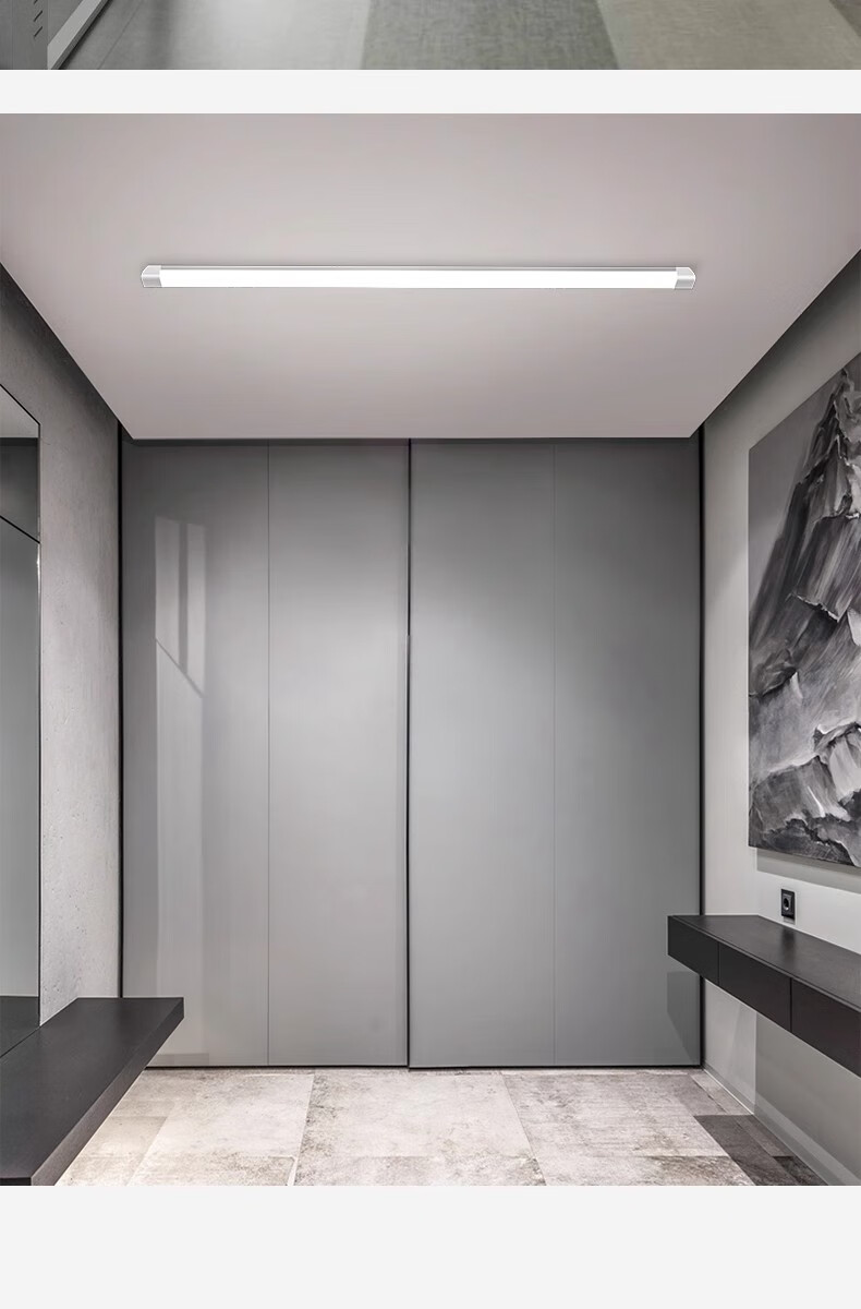 Fanyao Three-proof LED Tube Integrated Linear Light Display Cabinet Daylight Engineering Super Bright Energy-saving Flat Type - 1.2m - White Light 3