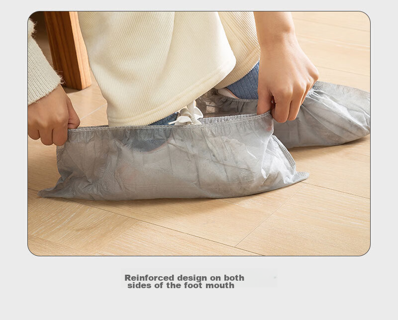 BWNK Disposable Non-Woven Shoe Covers, Thickened, 100 Pieces, for Computer Rooms And Indoor Use, Dust-Proof, Breathable, Wear-Resistant, Non-Slip 8