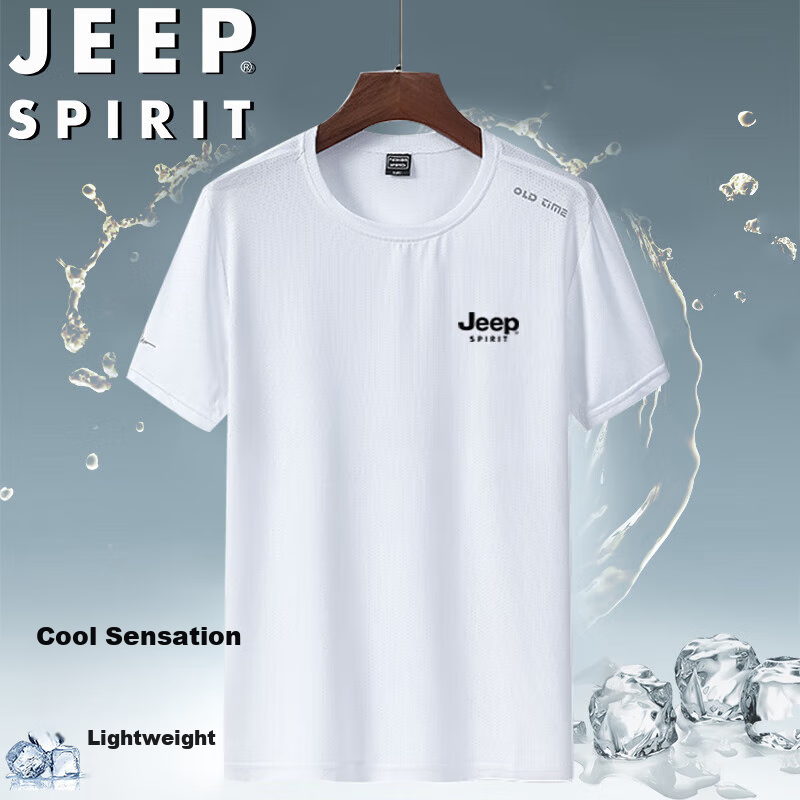 Мужская футболка JEEP SPIRIT с коротким рукавом, летняя, спортивная, свободная, белая, размер 3XL