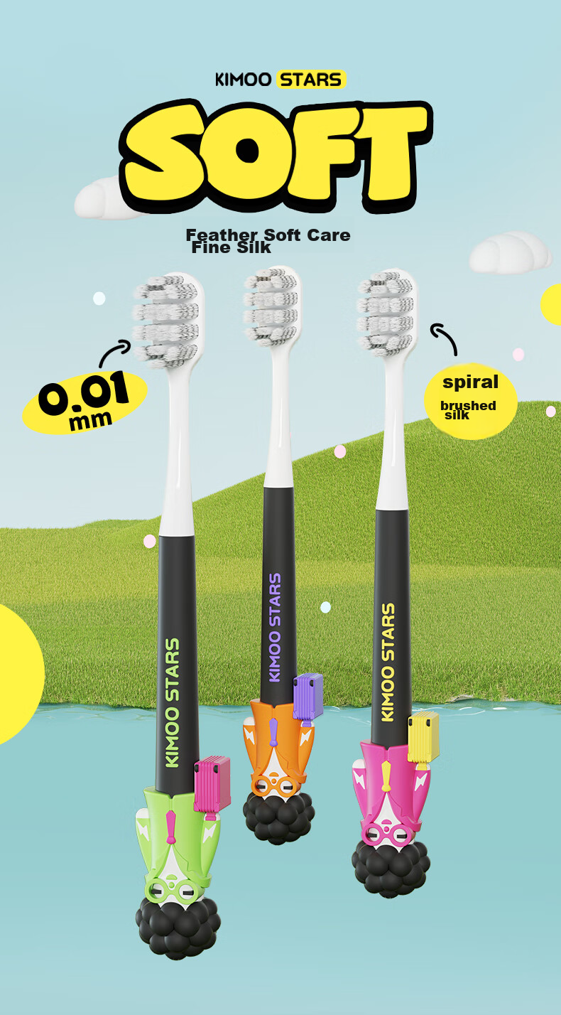 DYCROL Children's Toothbrush, Three-Sided Soft Bristles, for Ages 3-6 U-Shaped Brush (Random Color) 6
