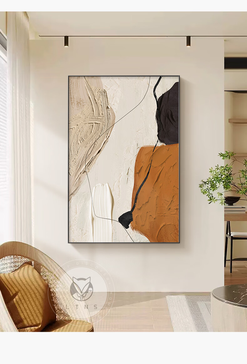 Haojiubujian Living Room Decorative Painting, Luxurious And Elegant Large Floor Mural, Modern Minimalist Sofa Background Wall Hanging Picture 5