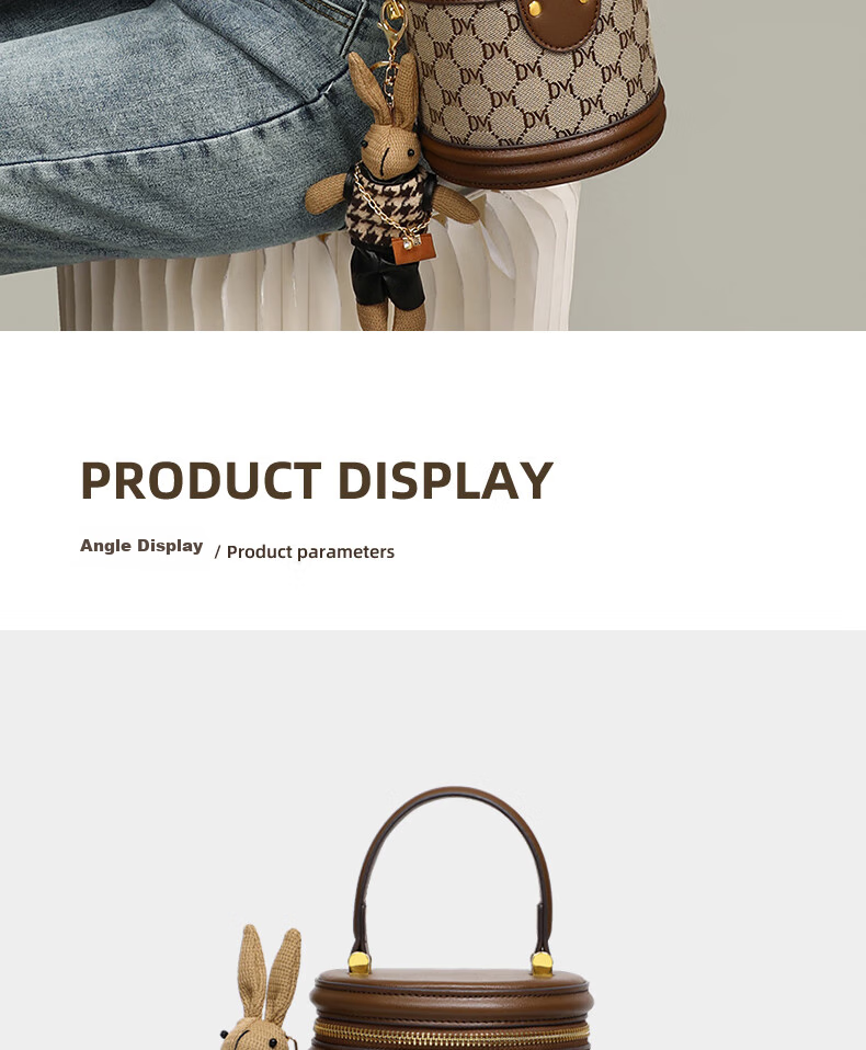 Aiqinghai Handbag, Women's Bucket Bag, Crossbody Shoulder Cylindrical Phone Bag, Niche Birthday Mother's Day Gift, Practical Present for Mom 26