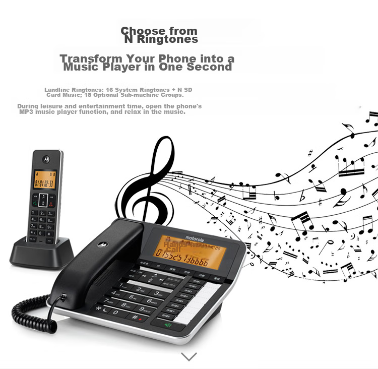Motorola Cordless Telephone System, Long-Range Wireless Landline Phone, Telemarketing Fixed-Line Phone 16GB, Piano Lacquer Finish, Office And Home Use Executive Manager Telephone C7501RC 4