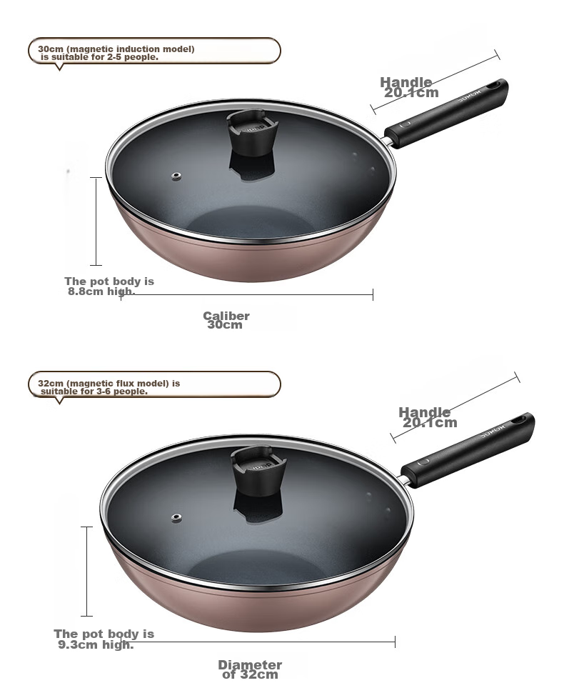 SUPOR Non-Stick Wok, Flat-Bottom Frying Pan for Stir-Fry And Steak, Low-Smoke, 28cm, Compatible with Induction And Gas Stoves 24