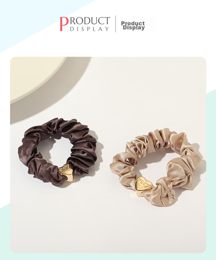 CHIMERA 2 Pieces Silk Hair Ties, Mulberry Silk Hair Bands, Hair Elastics, Hair Flowers, Hair Accessories for Women, Mid-Autumn Festival Gift 11