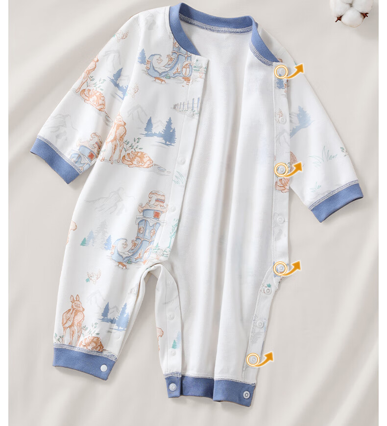 Beitaisi Baby Clothes Spring And Autumn Outfit, Infant Onesie Pure Cotton, Newborn Boys And Girls, Small Age All-Season Pajamas Romper 6
