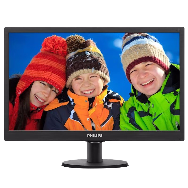 PHILIPS 15.6-Inch Office Monitor, High-Definition LED, Low Blue Light, VGA, Wall-Mountable, Surveillance, Computer Display Screen, 163V5LSB2