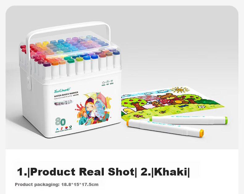 Touch Mark [Super Popular] Taichi Food-Grade Dual-Tip Washable Markers, 60 Colors, Watercolor Pens for Children, Drawing Pens for Students, Art Supplies, Back-To And Birthday Gifts for Boys And Girls 24