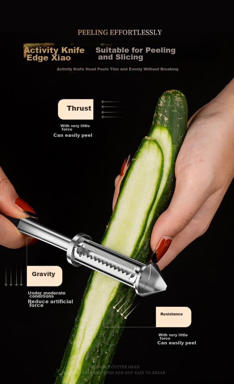 Yagao Stainless Steel Potato Peeler, Multi-Functional Peeling Tool, Five-In Vegetable Slicer 4