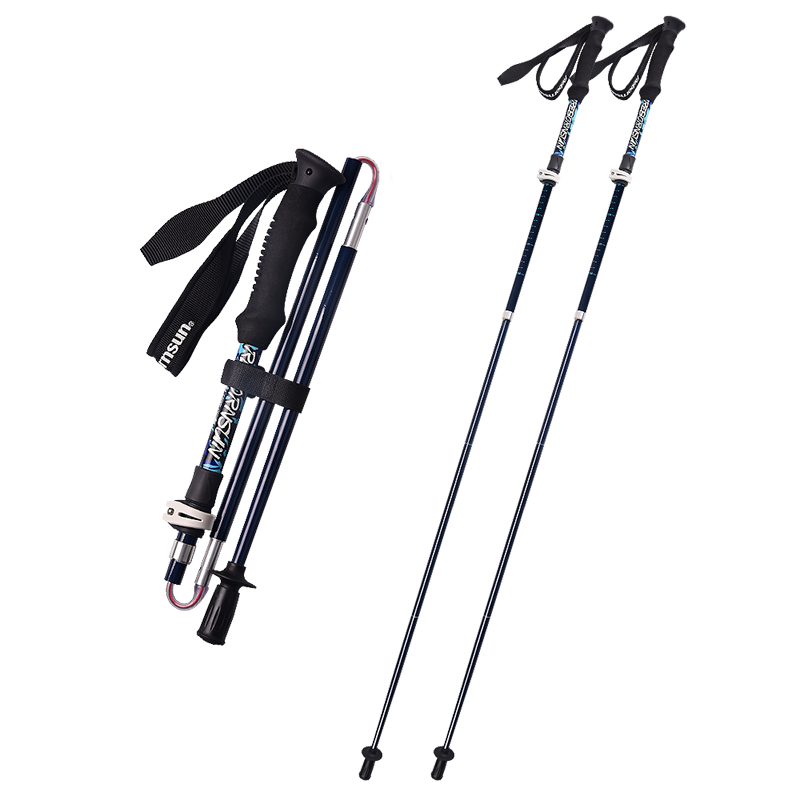 Lubinxun Carbon Fiber Folding Trekking Pole, Ultra-Light Five-Section Pole, Hiking Stick, Mountain Climbing Equipment, Lusuan Short Versio