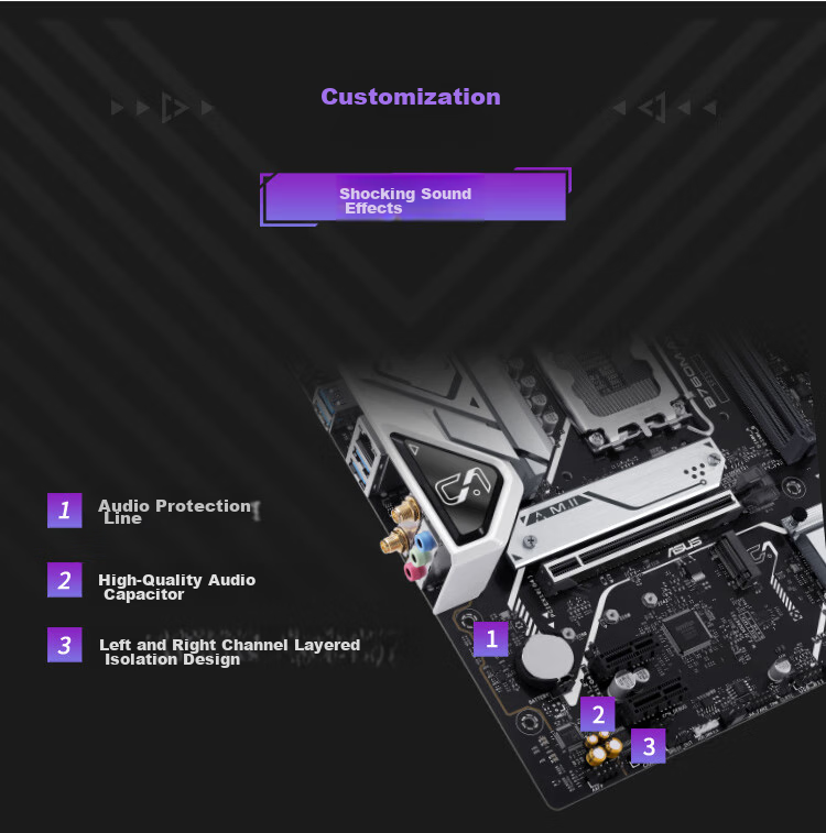 ASUS B760M-AYW WIFI Motherboard, Supports DDR5 CPU 14600KF/12600KF/12490F (Intel B760/LGA 1700) 9