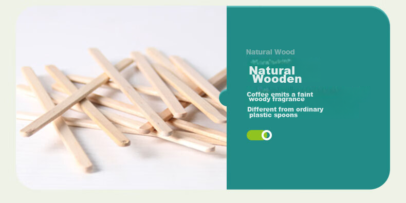 AOmeiyou Disposable Coffee Stirrers, Wooden Coffee Stirring Sticks 14cm, 200 Pieces Per Box, Individually Wrapped 10