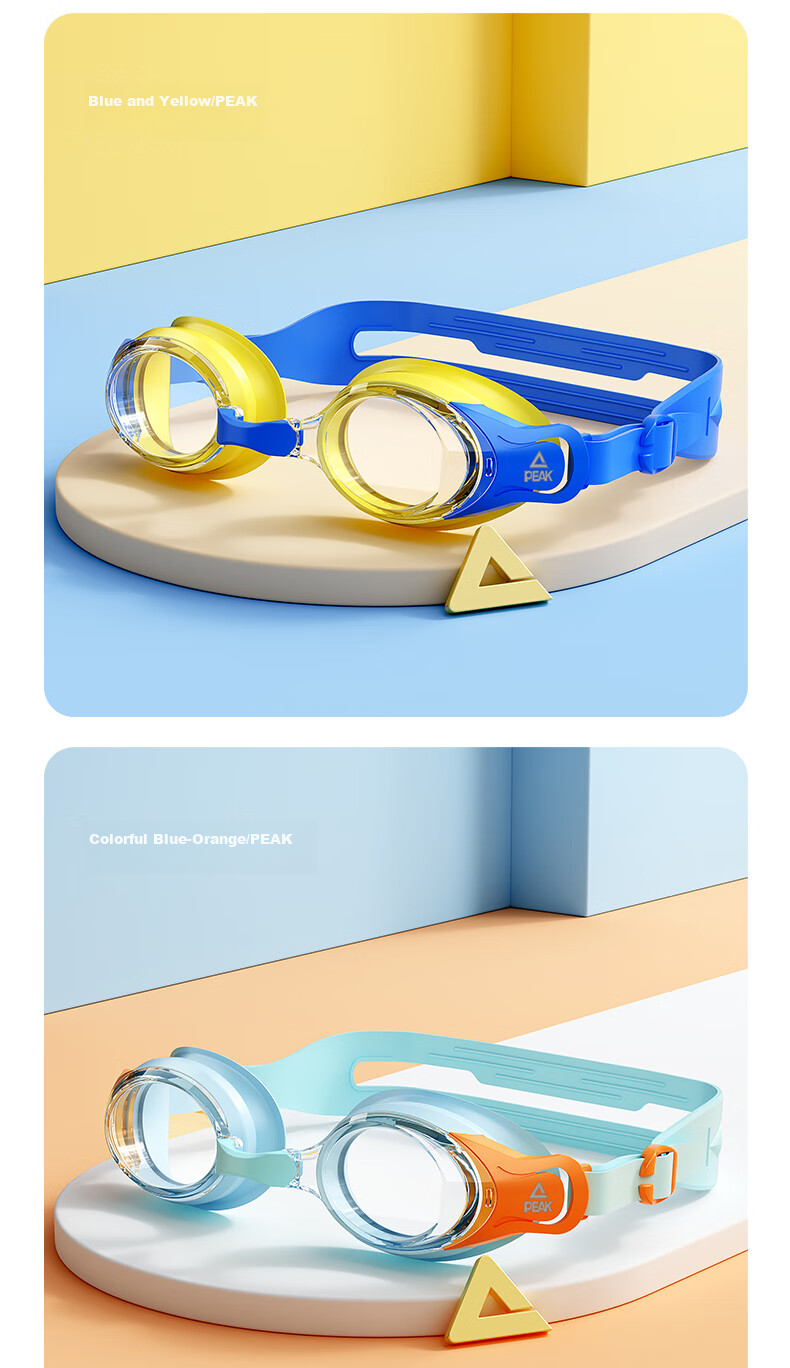 PEAK Children's Swimming Goggles with Clear Lenses for Boys And Girls, Professional High-Definition Anti-Fog Waterproof Comfortable Swimming Glasses Underwater Equipment in Blue And Orange 11