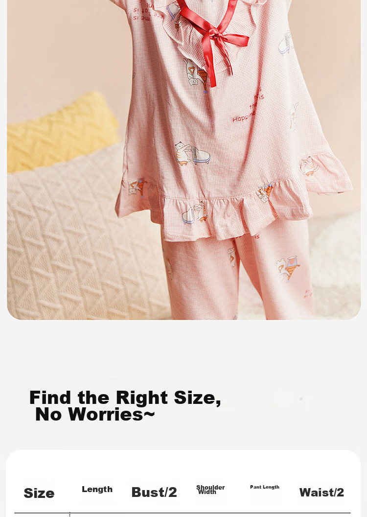 Dingguagua Girls' Pajamas, Pure Cotton Long-Sleeve Spring And Summer Princess Sleepwear Set for Children, 6018 150 12