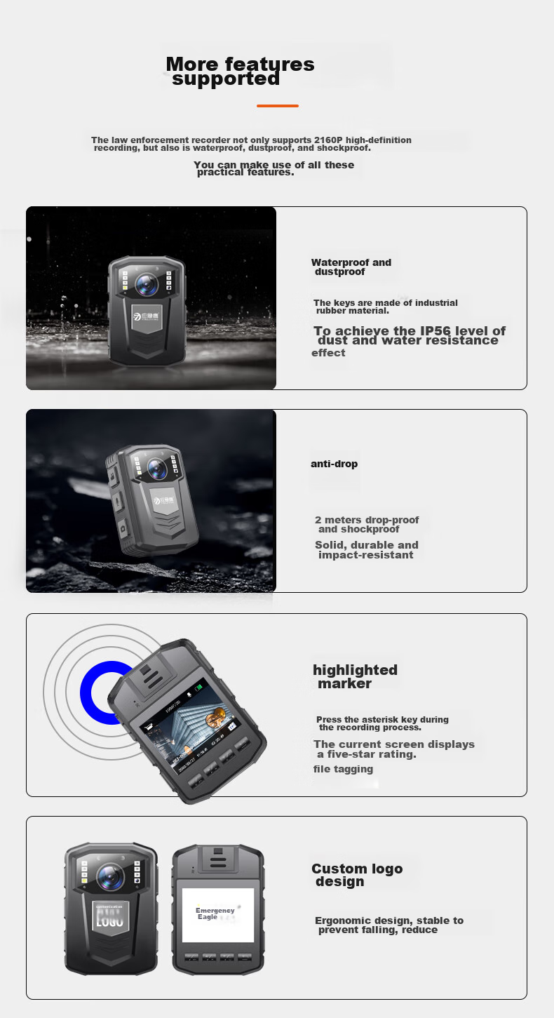 Yingjiying Portable Camera Recorder with High-Definition Infrared Night Vision for Law Enforcement Recording C2-64G 7