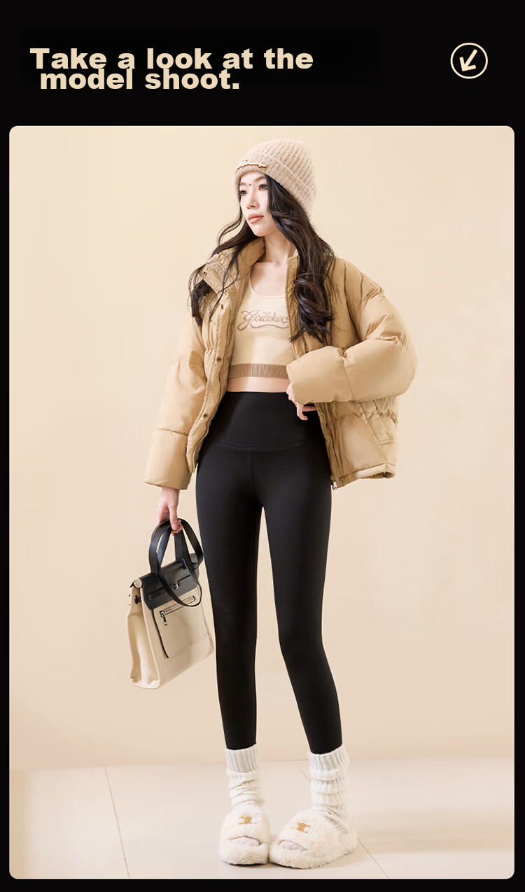 LangSha Lamb Fleece Shark Pants for Women, Outer Wear, Autumn And Winter, Thickened And Fleece-Lined, New Style Leggings, High-Waist, Warning Yoga Shark Pants 16