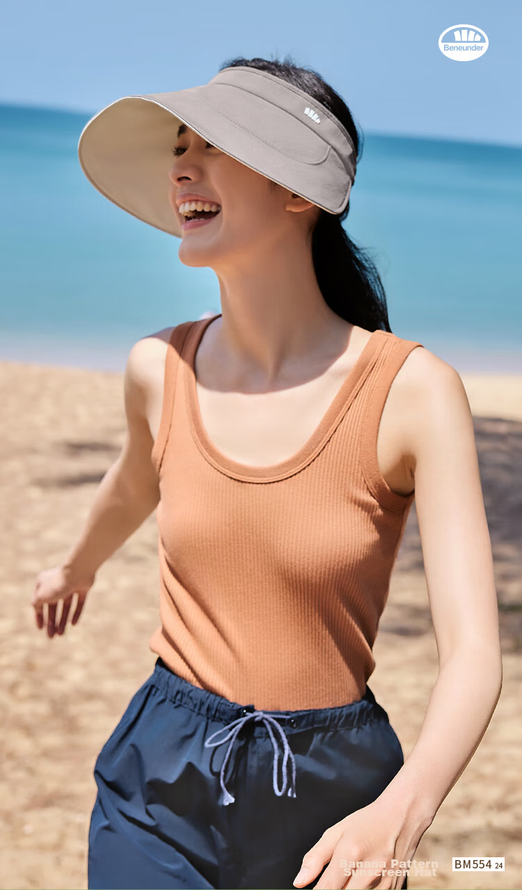 Beneunder Sun Hat for Women, UV Protection Cap, Black Gel Visor Hat, Portable Summer Roll-Up Storage Hat, Gray 3