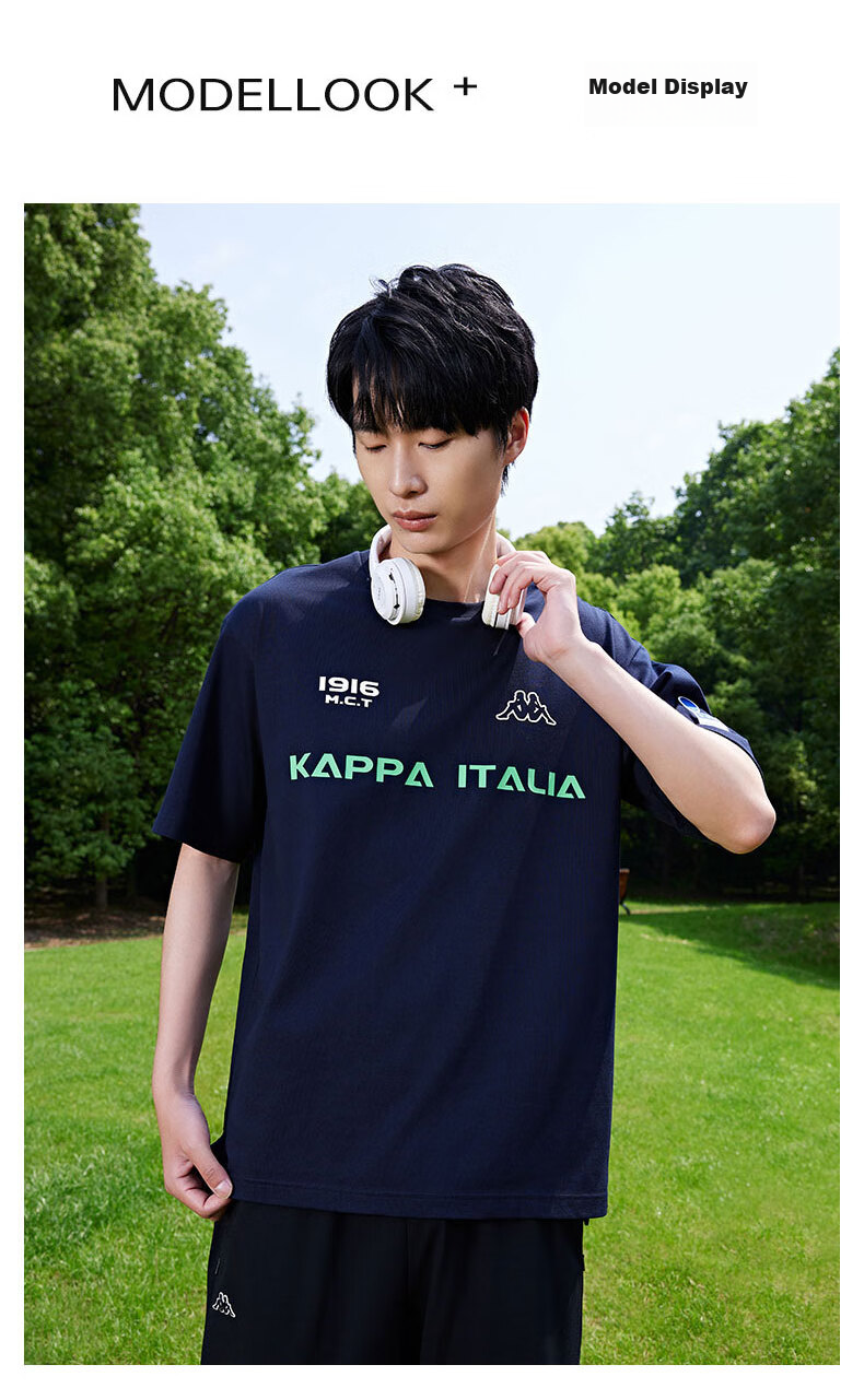 Kappa Men's Back-To Sports Short-Sleeve T-Shirt, Pure Cotton, 2026 New Summer Style, Couples' Tee, Men's Half-Sleeve K0EX2TD01D 5