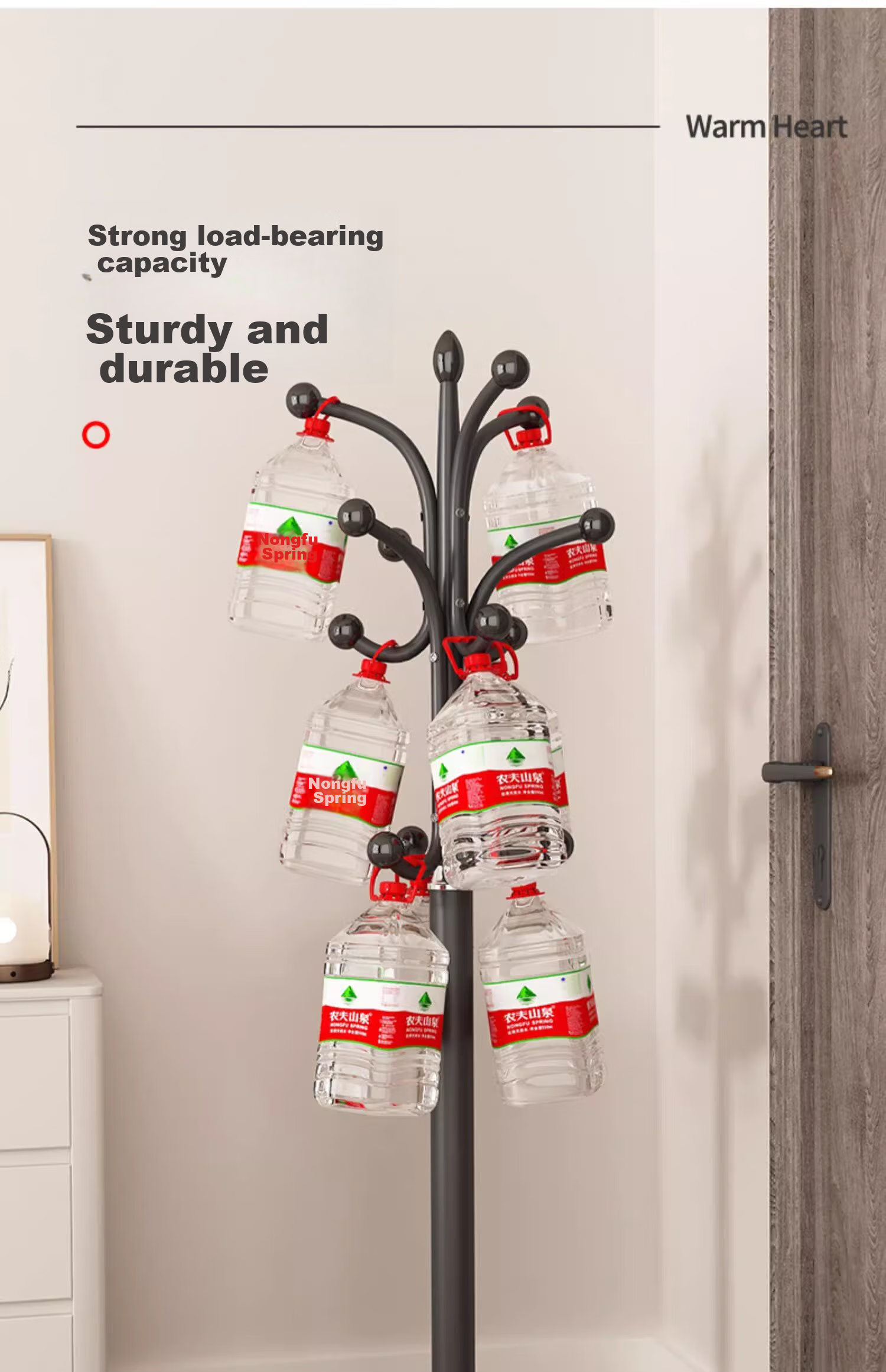 YOUQIN Coat Rack, Floor-Standing Wardrobe Hanger, Home Living Room Simple Standing Clothes Drying Rack, Multifunctional Bag Hanger 10