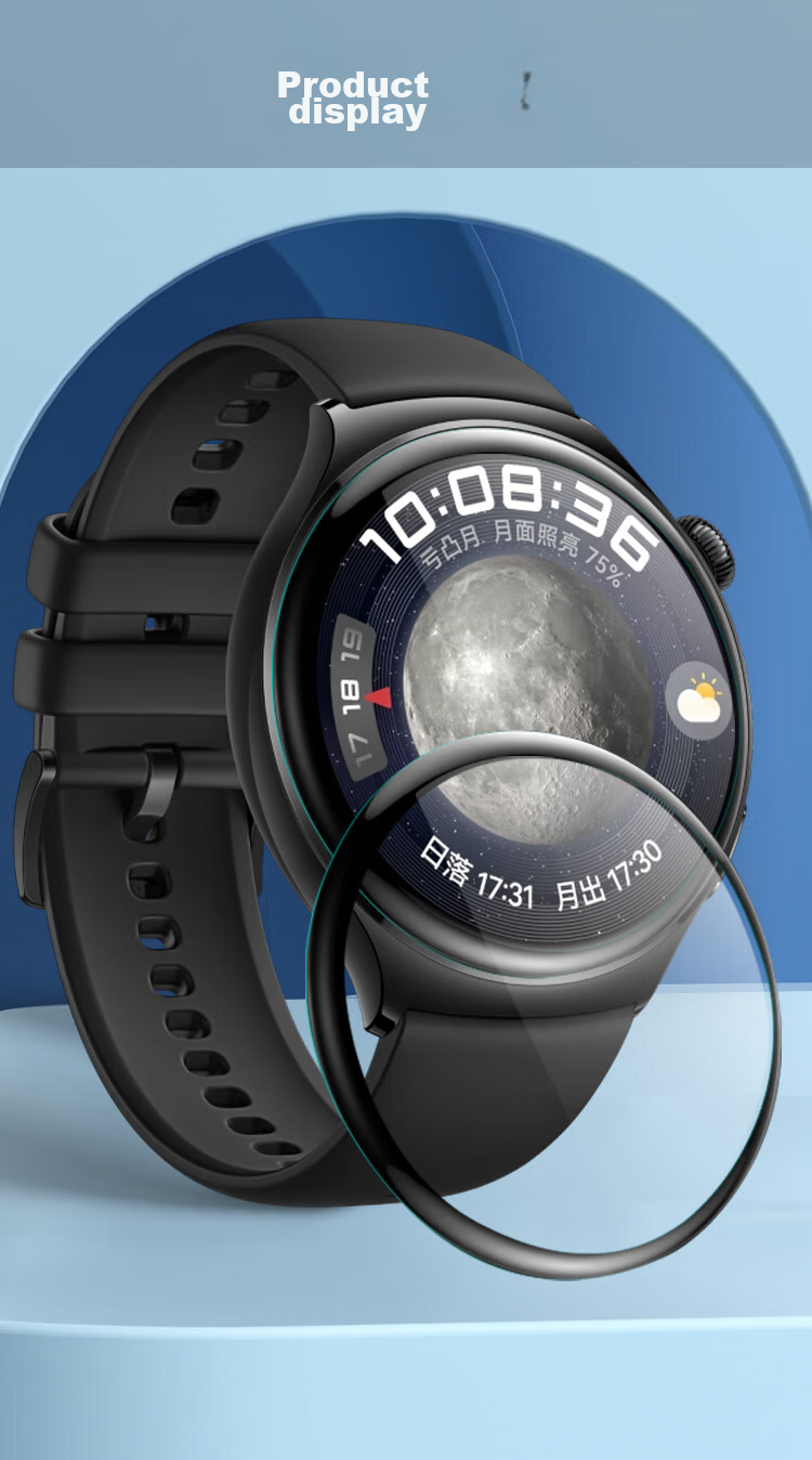 Freeson High-Definition Screen Protector for Huawei WATCH 4 Pro, Smart Sports Watch Protective Film, Full Coverage for Curved Screens, Scratch-Resistant And Wear-Resistant, Flexible TPE Material, Two-Pack 9