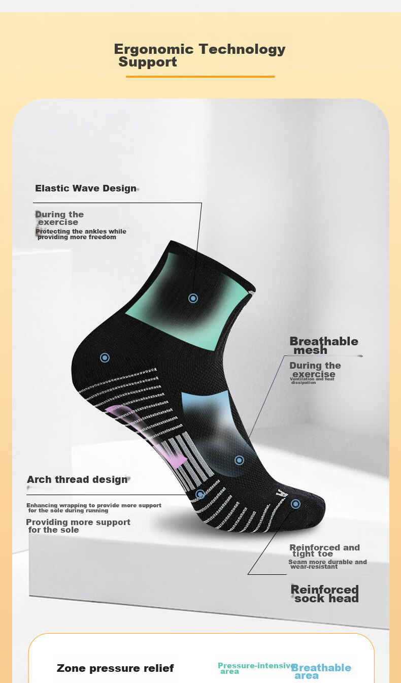 JOMA Mid-Calf Sports Socks Breathable Sweat-Wicking Durable Running Training Basketball Badminton Socks Black One Size Fits All 3
