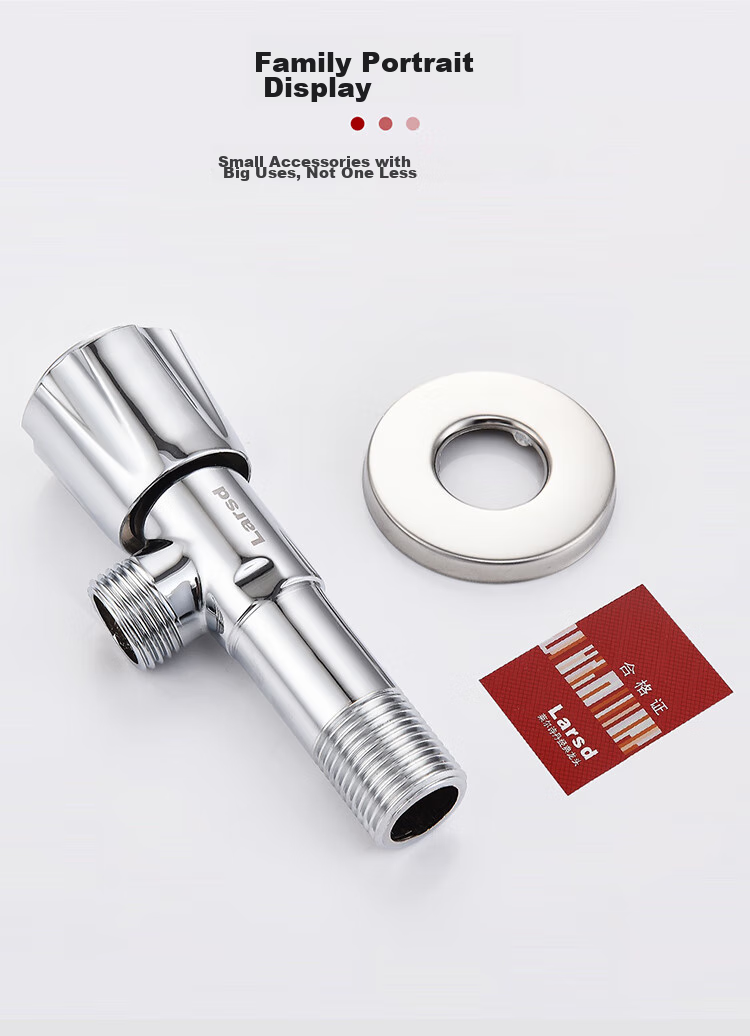 Larsd Extended Angle Valve, Brass Thickened Hot And Cold Water Quick-Open Triangular Valve, Figure-Eight Valve, Stop Valve LD10707 15